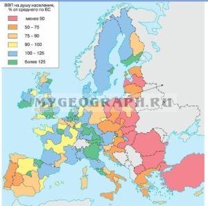 Доля ВВП в станах Европы