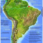 Карта Южной Америки. Физическая. Рекорды. 