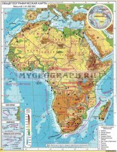 Африка физическая карта. Контурная карта Африки – MyGeograph.ru