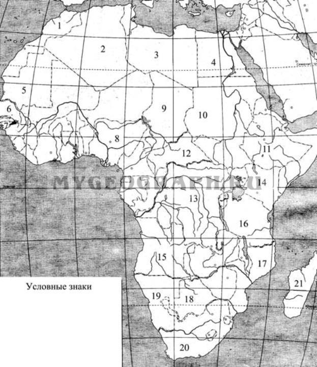 Политическая карта Африка