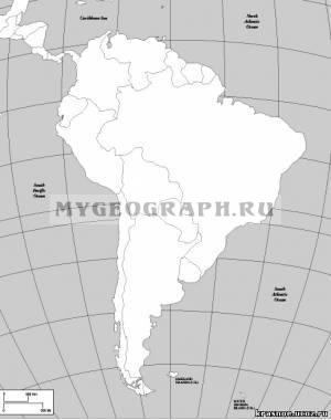 Контурная карта Южная Америка Скачать – MyGeograph.ru